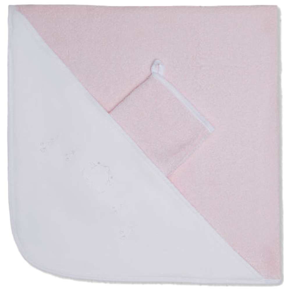 Jules & Juliette Blossom Shower Cape & Gloves - Pink/White - 2 Pcs