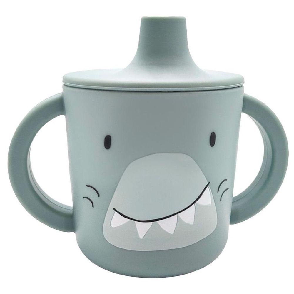 Trixie - Silicone Sippy Cup With Handles - Mr. Shark - 200ml
