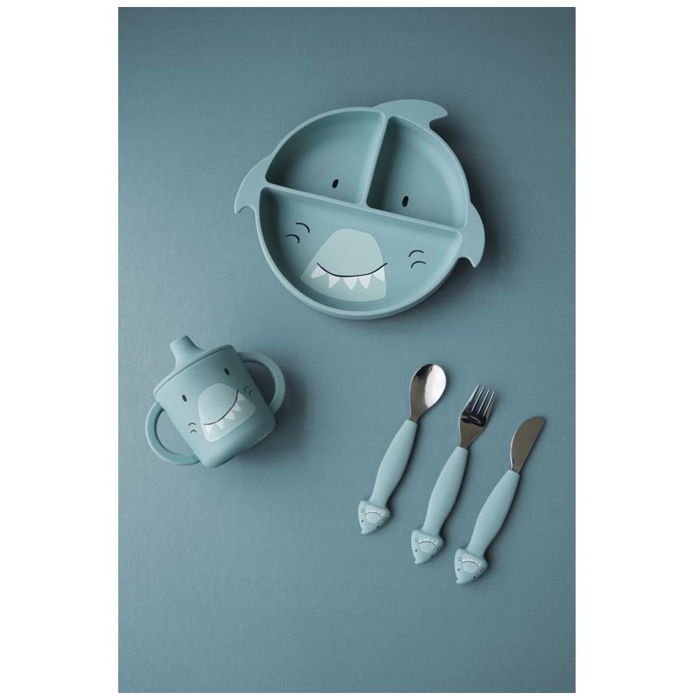 Trixie - Silicone Sippy Cup With Handles - Mr. Shark - 200ml