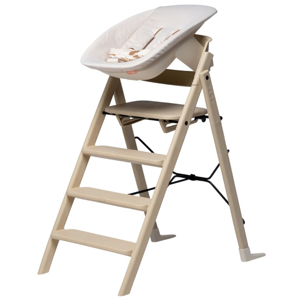 Kaos Klapp Recycled High Chair With Newborn Seat Set - Desert Sand