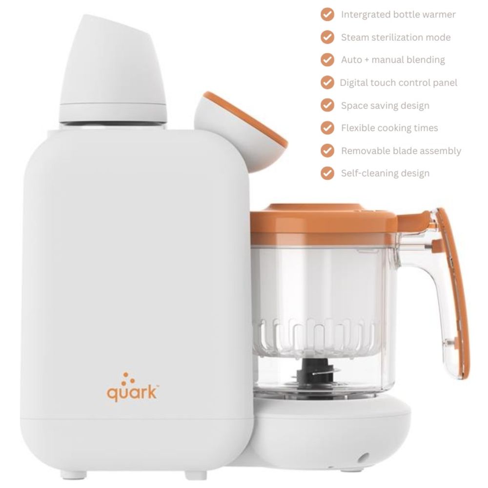 Quark Quook 5 In 1 Baby Food Processor White/Orange