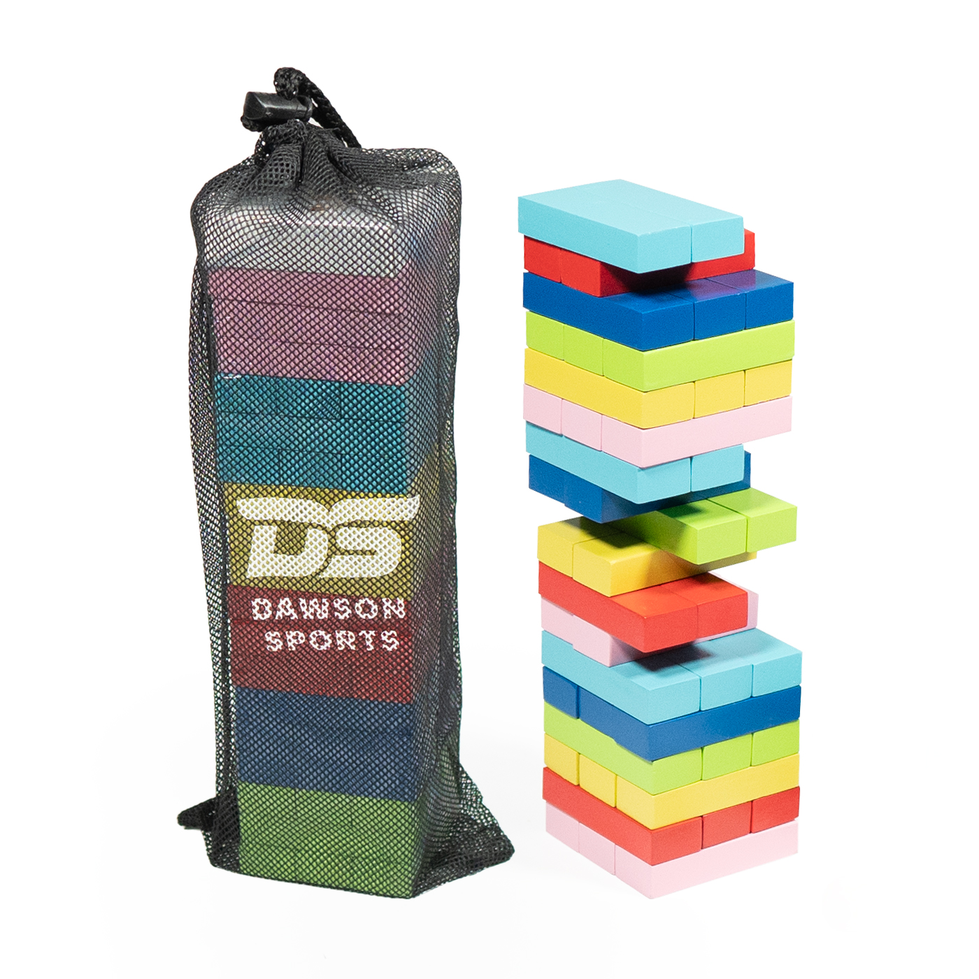 Dawson Sports - Wooden High Tower Stacking Game With Carry Bag - 55 Pcs