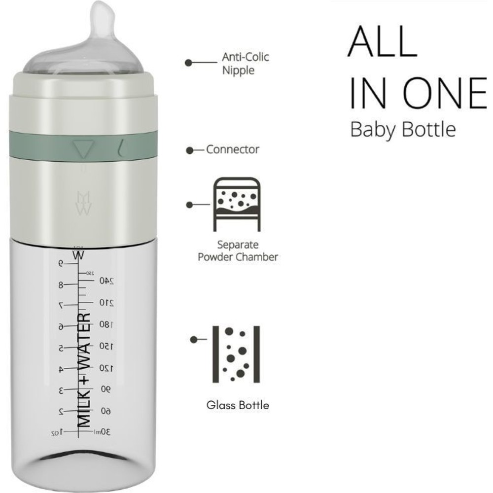 Milk + Water - All-In-One Medium Flow Baby Bottle - 266 ml