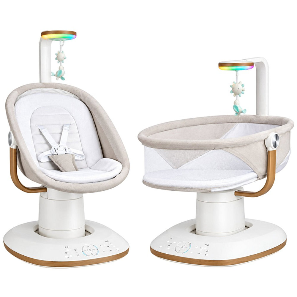 Evenflo - Elara 2-In-1 Smart Motion Swing & Soothing Nest - Coastal Coffee