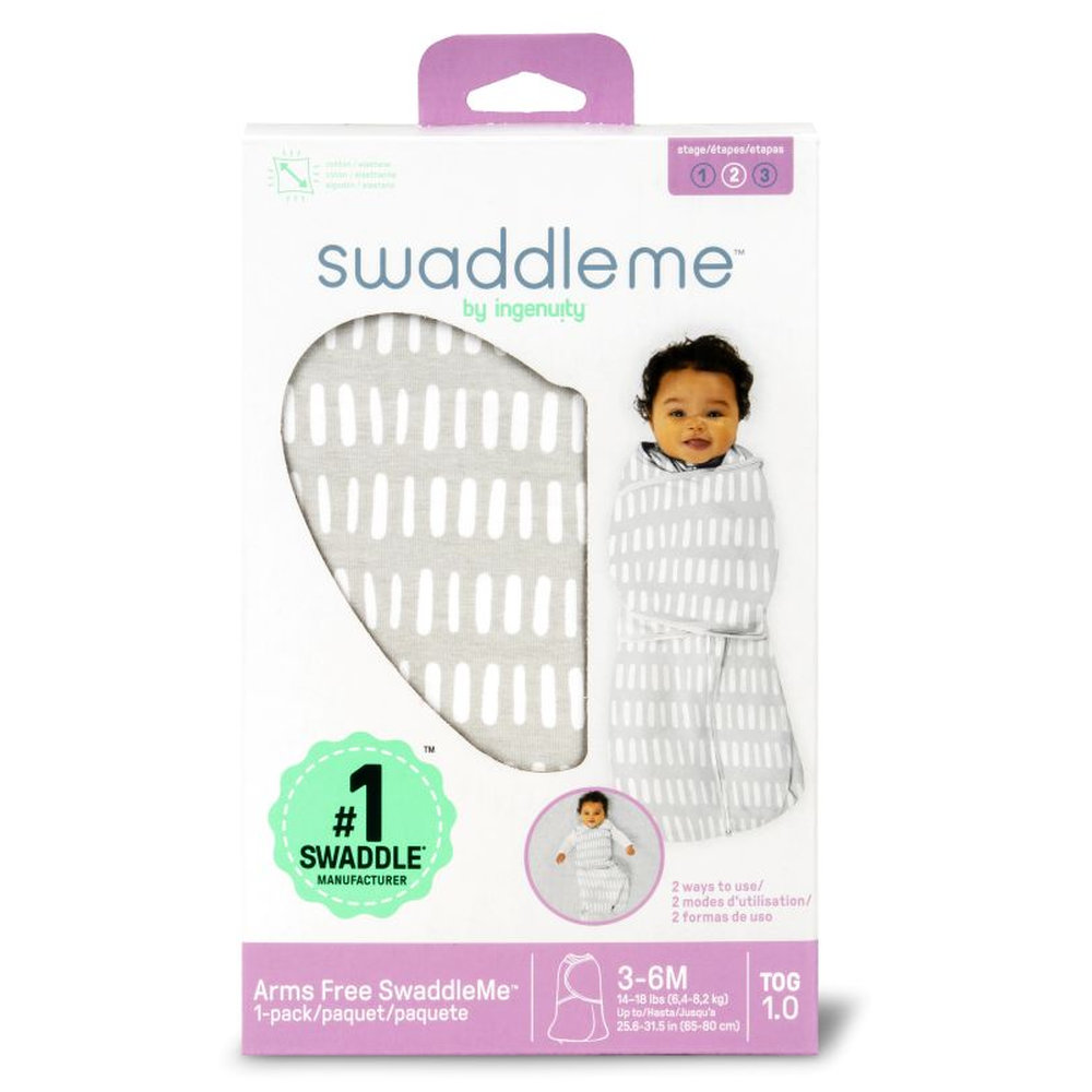Ingenuity - SwaddleMe Arms Free Convertible Swaddle - Dash Lines