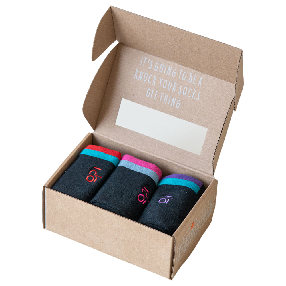The Ido Movement Bamboo Socks the Box - Black - 3 Pcs