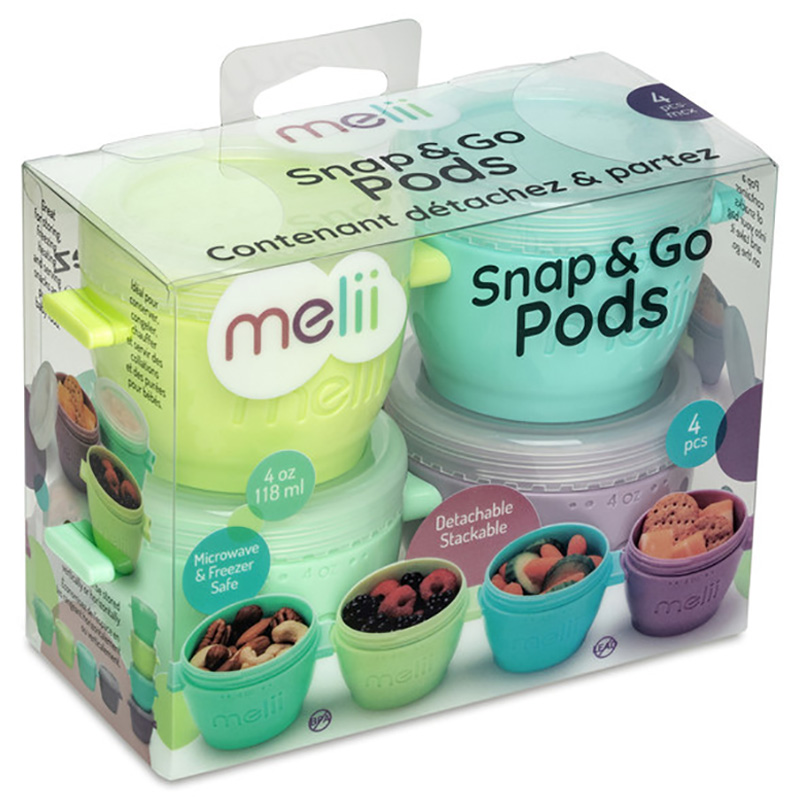 Melii Silicone Snap & Go Pods - 4Oz - 4pcs