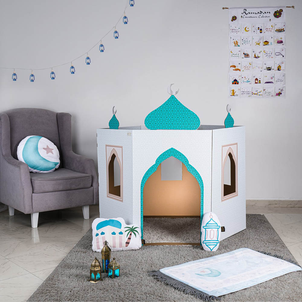 HilalFul Themed Cardboard Playmosque - White/Blue