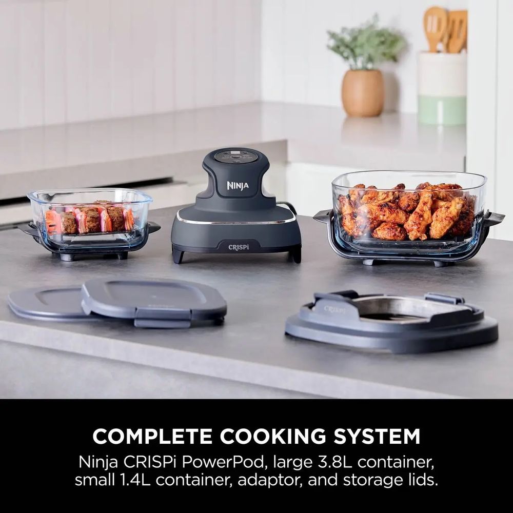Ninja - Crispi 4-In-1 Portable Air Fryer Cooking System - Cyberspace Grey - 1500W