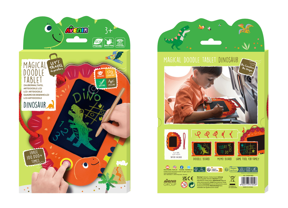 Avenir LCD Artidoodle Board Dinosaur - Red