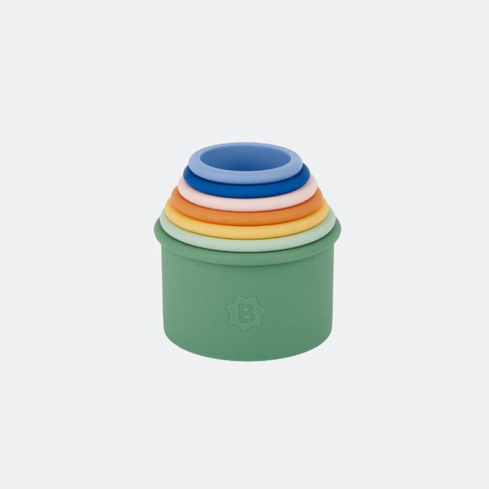 Badabulle - Stackable Silicone Bath Cups - Multicolor - 7 Pcs