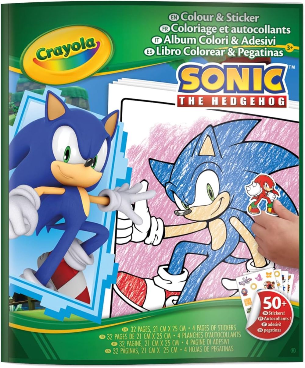Crayola Sonic The Hedgehog Colouring Book With Stickers