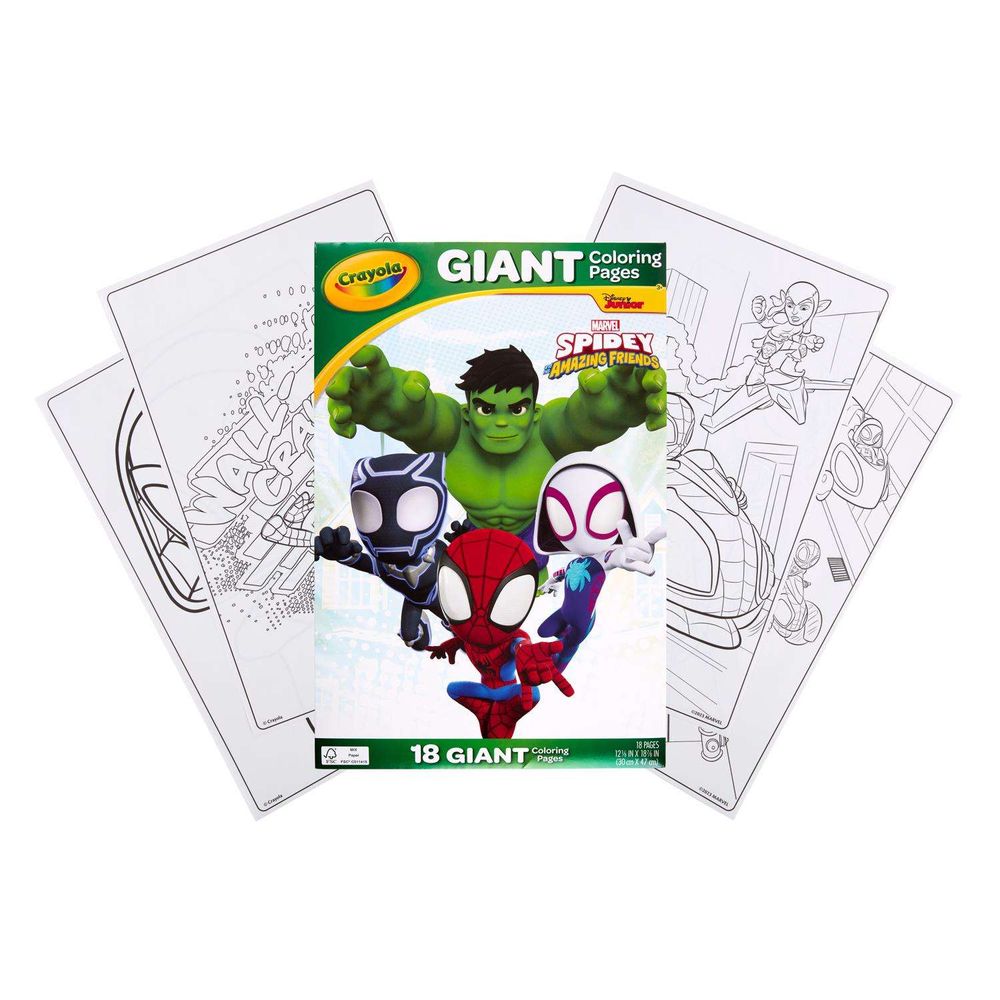 Crayola - Giant Coloring Pages - Spidey & His Amazing Friends - 18 Pcs