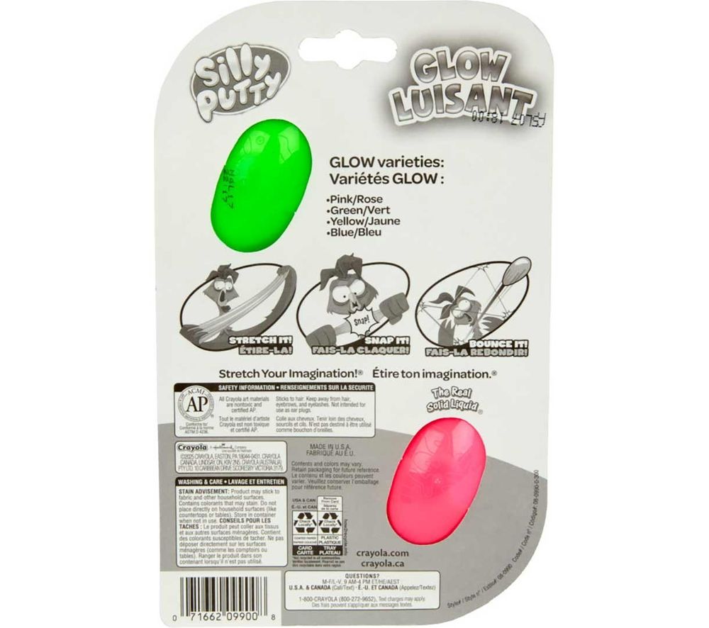 Crayola - Silly Putty Glow Eggs - Pack of 2 - Colors May Vary