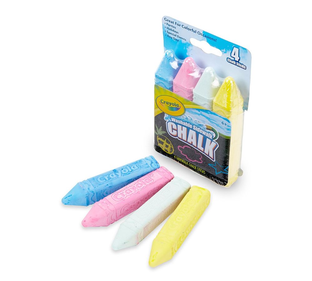 Crayola - Washable Sidewalk Chalk Sticks - Multicolor - 4 Pcs