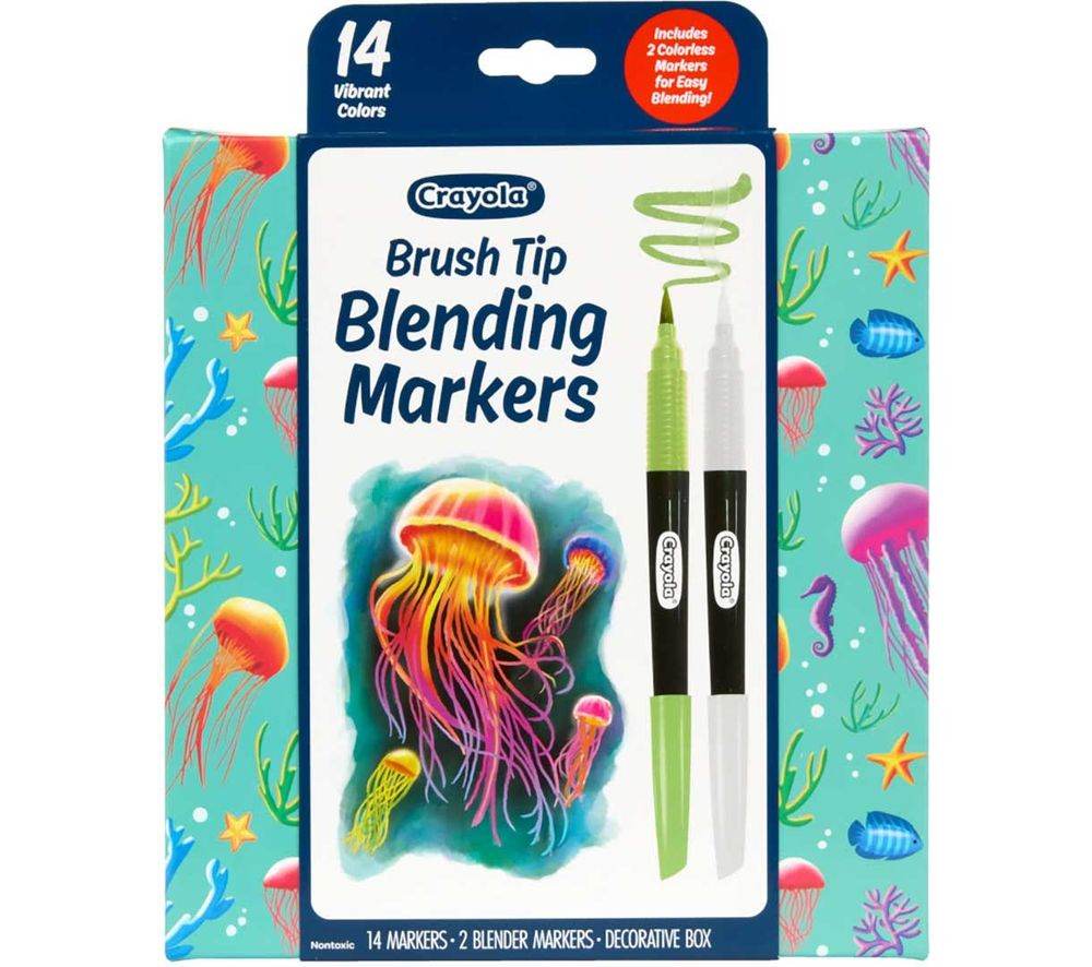 Crayola - Brush Tip Blending Marker Set - Multicolor - 16 Pcs