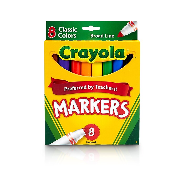 Crayola - Classic Colors Broad Line Markers - Multicolor - 8 Pcs