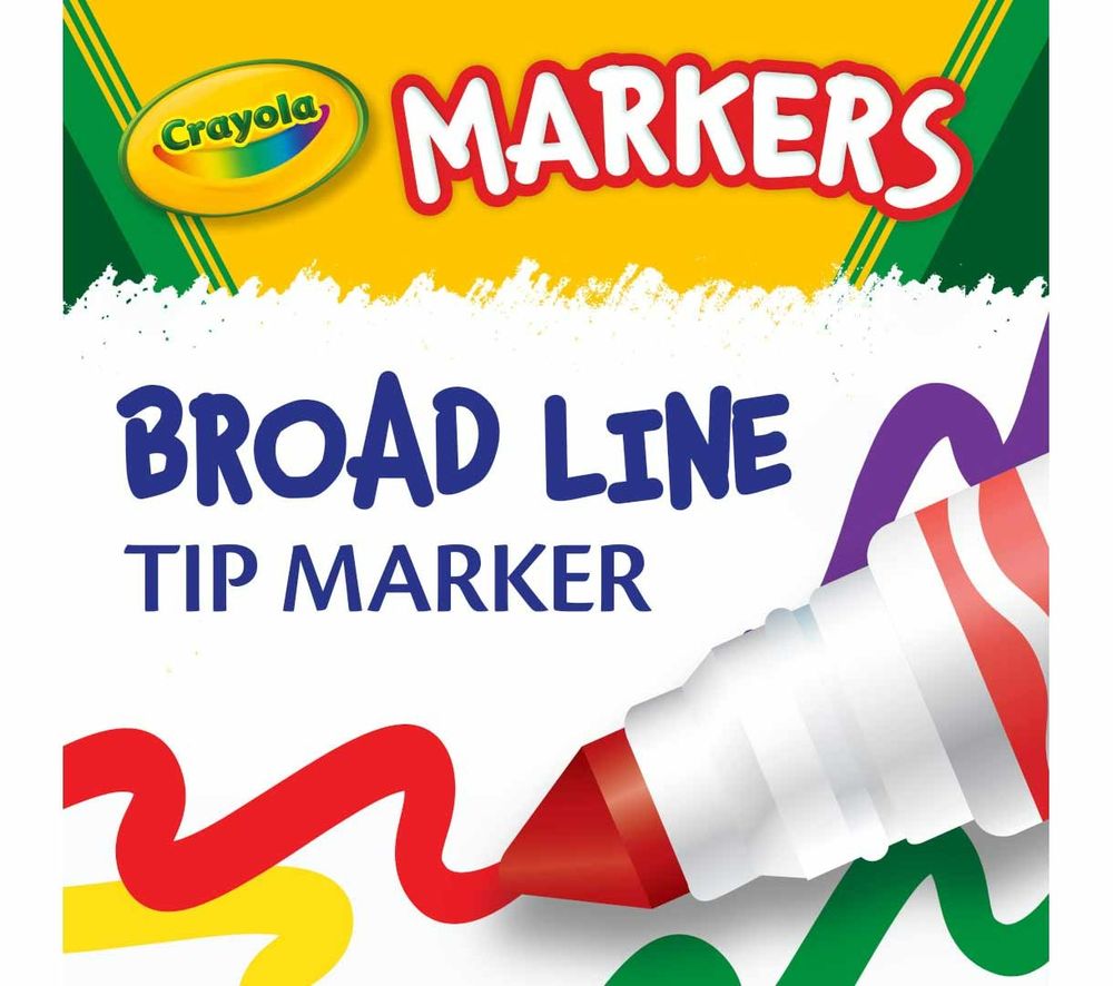 Crayola - Classic Colors Broad Line Markers - Multicolor - 10 Pcs