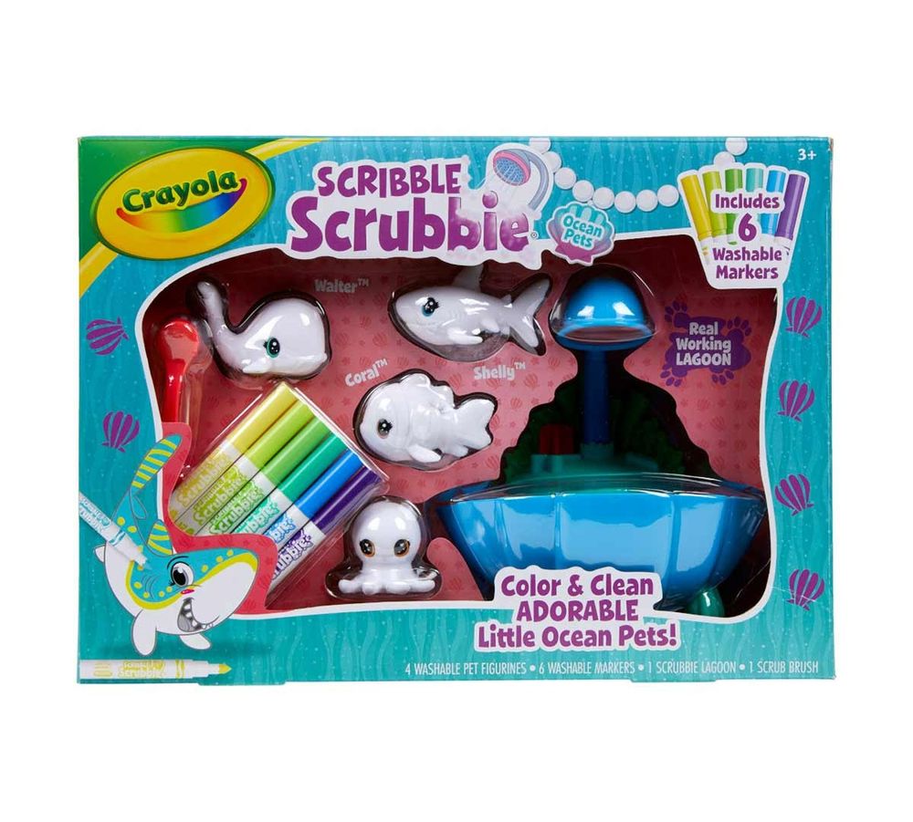 Crayola - Scribble Scrubbie Ocean Pets Coloring Kit - Blue Lagoon