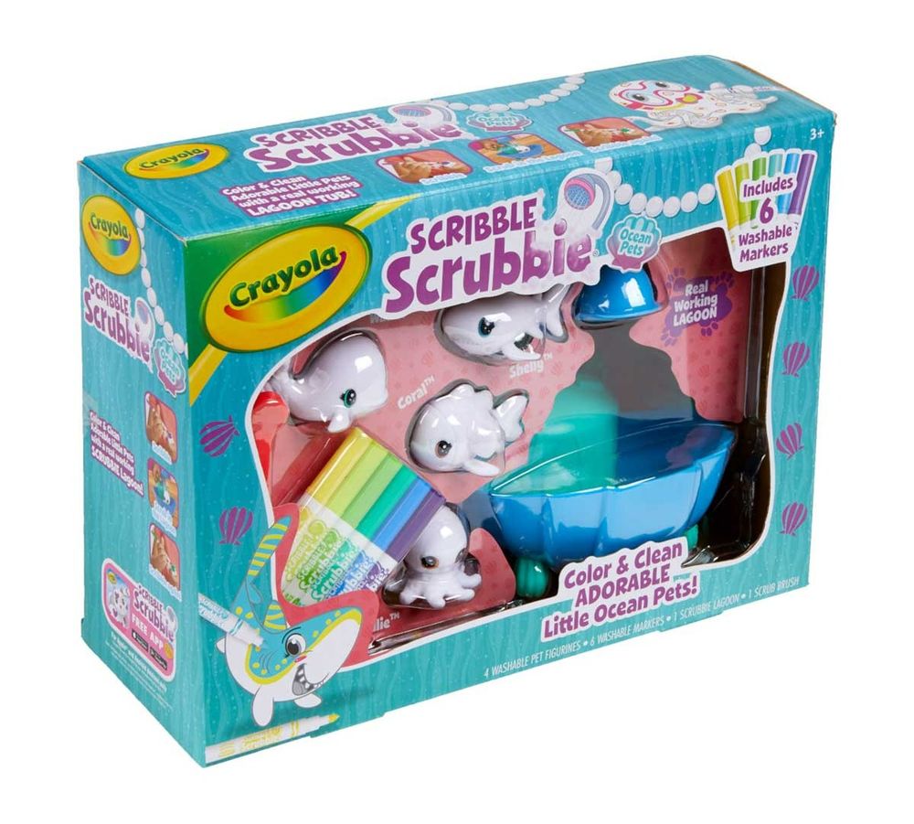 Crayola - Scribble Scrubbie Ocean Pets Coloring Kit - Blue Lagoon