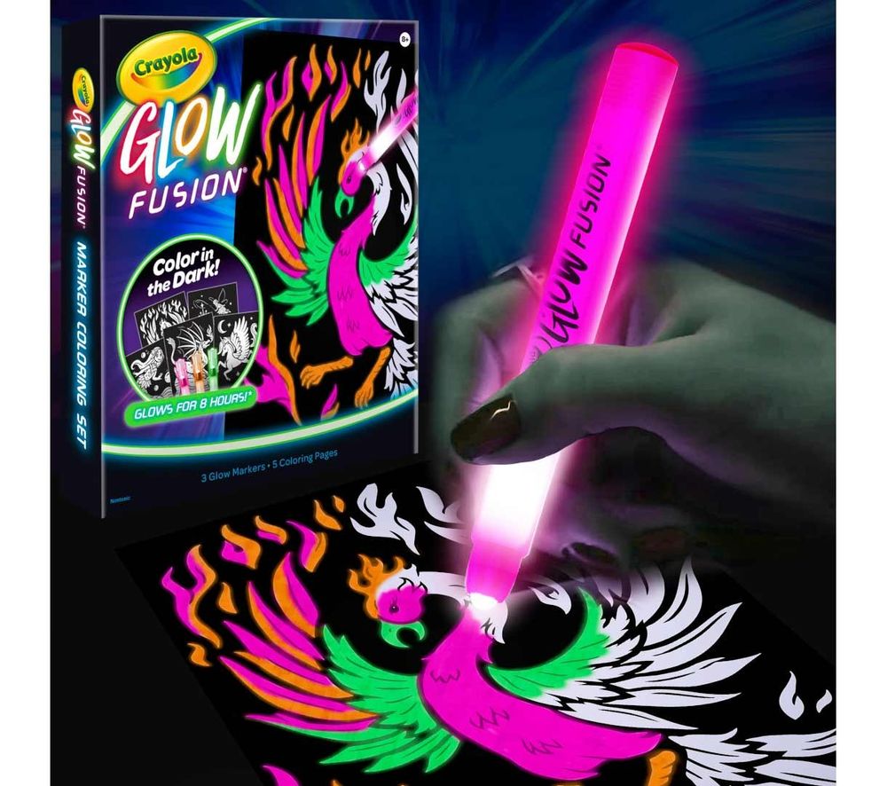 Crayola - Glow Fusion Marker Coloring Set - Mythical Creatures - 8 Pcs