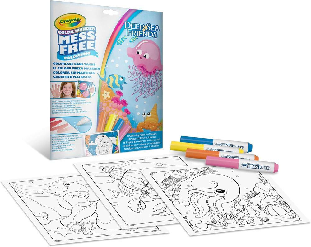 Crayola Color Wonder Mess-Free Colouring Set - Deep Sea Friends - 22 Pcs