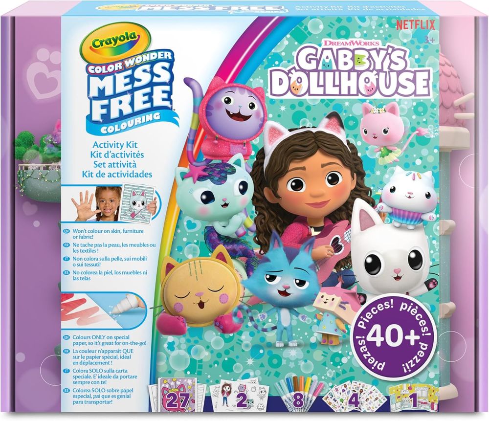 Crayola Color Wonder Mess-Free Activity Kit - Gabby's Dollhouse - 40 Plus Pcs