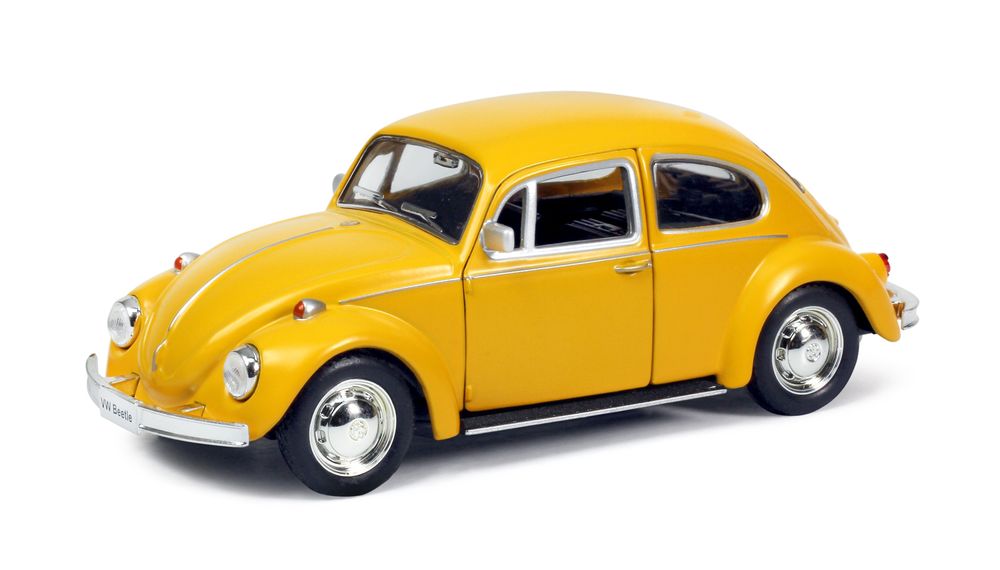 D-Power - Volkswagen Beetle 1967 Diecast Car 1:36 - Matte Yellow - 1pc