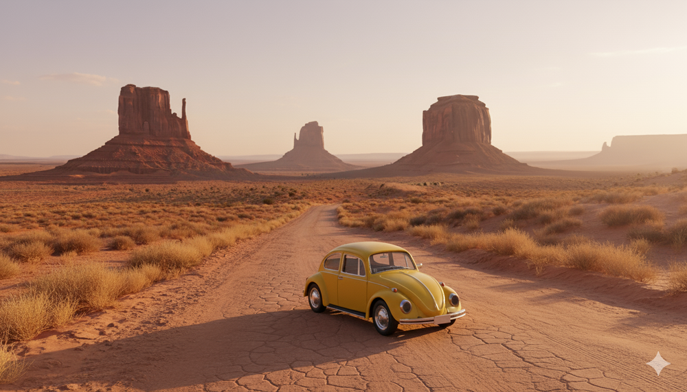 D-Power - Volkswagen Beetle 1967 Diecast Car 1:36 - Matte Yellow - 1pc