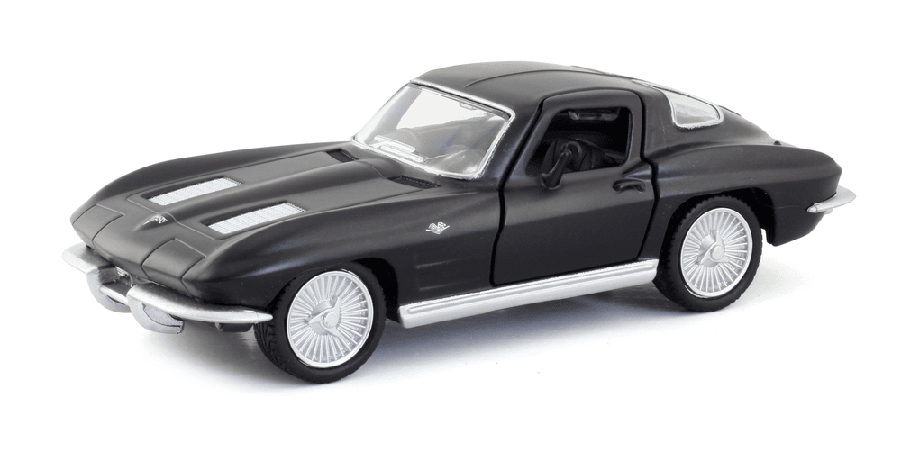 D-Power - Chevrolet Corvette Stingray Split Window 1963 Diecast Car 1:36 - Matte Black - 1pc