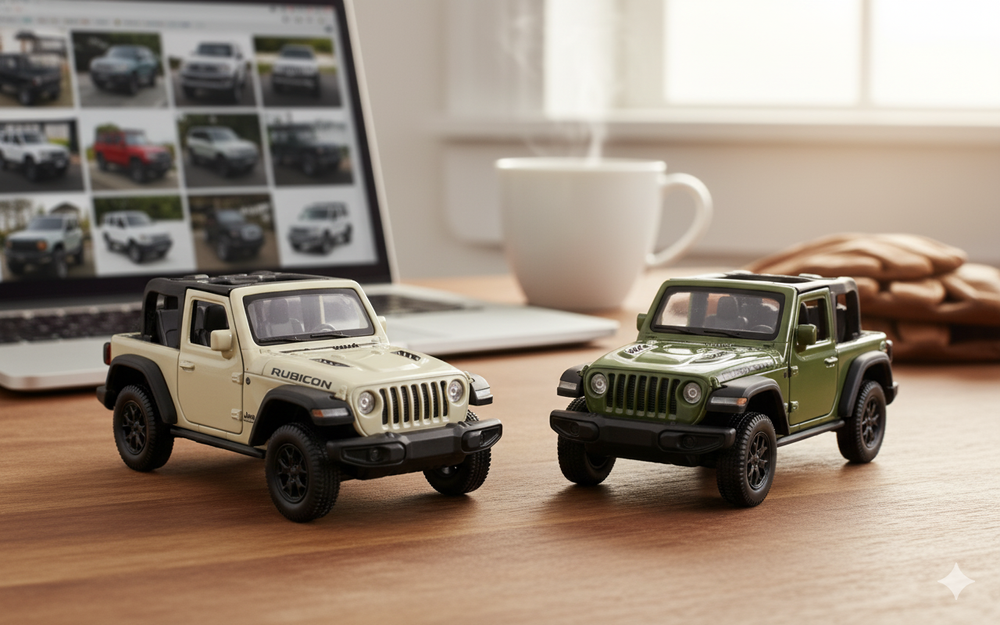 D-Power - Jeep Rubicon 2021 Diecast Car 1:36 - Assorted Colors Beige - 1pc