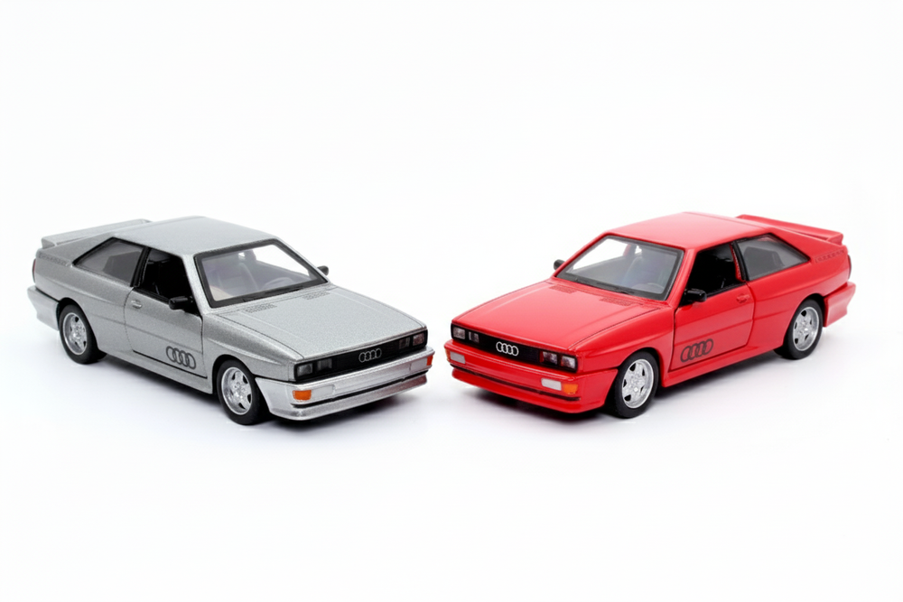D-Power - Audi Quattro Coupe 1980–1991 Diecast Car 1:36 - Assorted Colors Red/Grey - 1pc