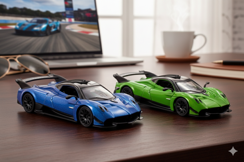 D-Power - Pagani Huayra R Diecast Car 1:36 - Assorted Colors Blue/Green - 1pc