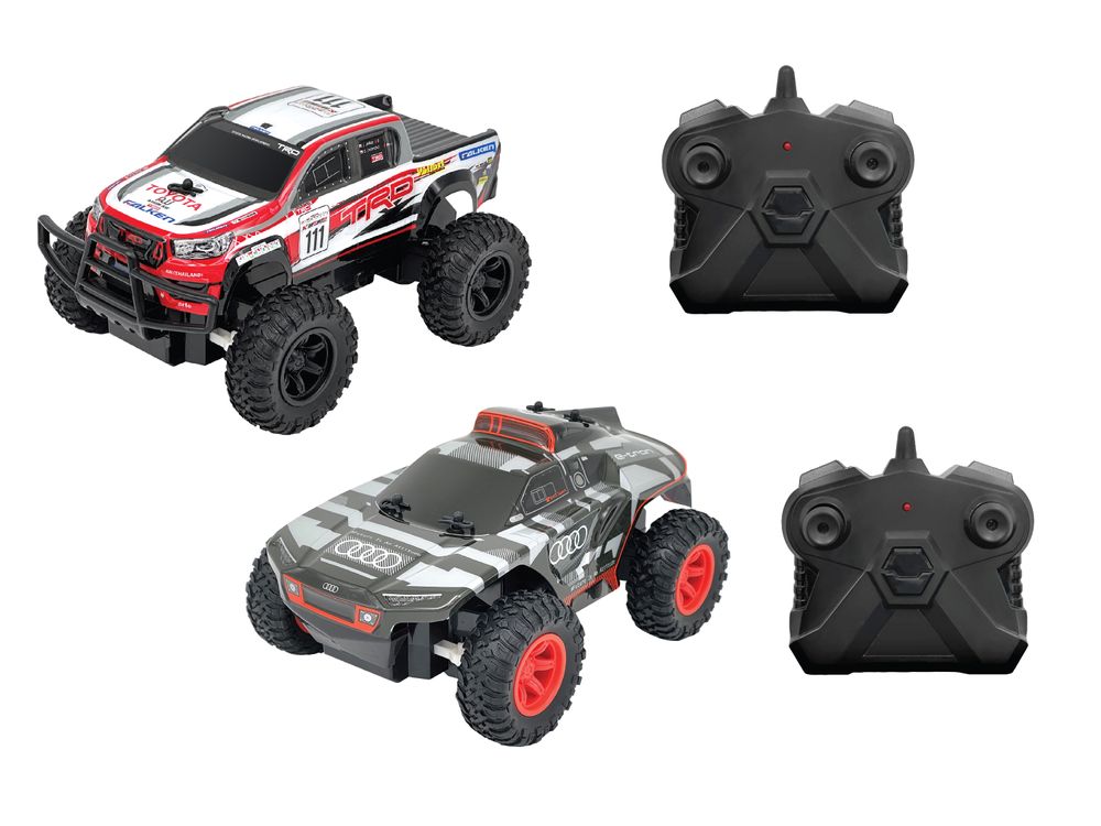 D-Power 1:24 Scale Audi RS Q E-Tron & Toyota Hilux Twin RC Car Set - 2 Pcs