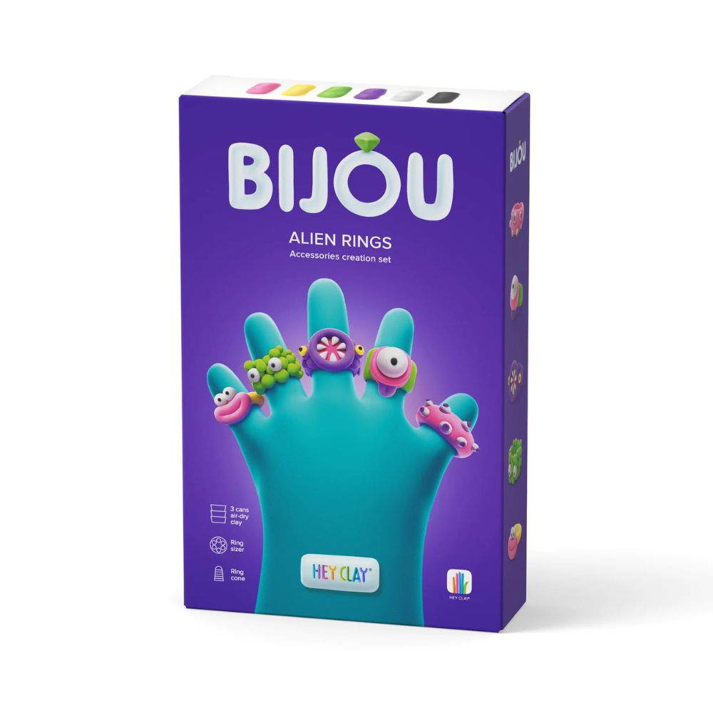Hey Clay - Alien Rings Colourful Modelling Air Dry Clay - 3pcs