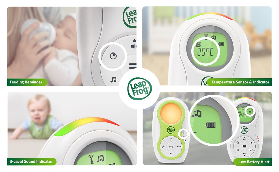 LeapFrog - Audio Baby Monitor with LCD, NightLight,Talk, Green