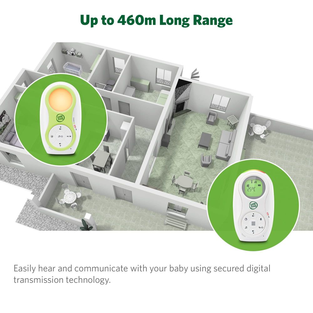 LeapFrog - Audio Baby Monitor with LCD, NightLight,Talk, Green