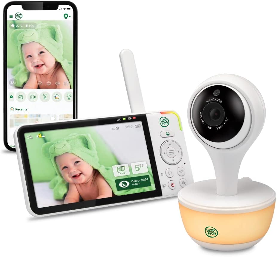 LeapFrog - 5inch Wifi HD Video Baby Monitor, 360-degree Pan Tilt, 8x Zoom