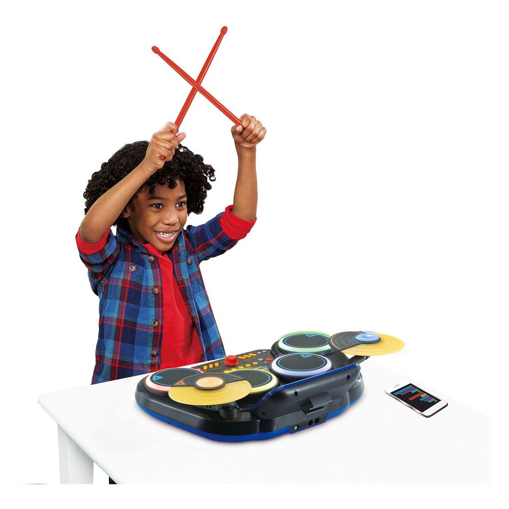 Vtech - 10-In-1 Kidi Light-Up DJ Drums Kit With Bluetooth - Black