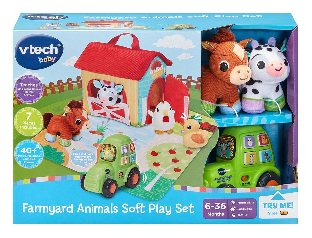 Vtech Farmyard Animals Soft Play Set - Multicolor - 7 Pcs