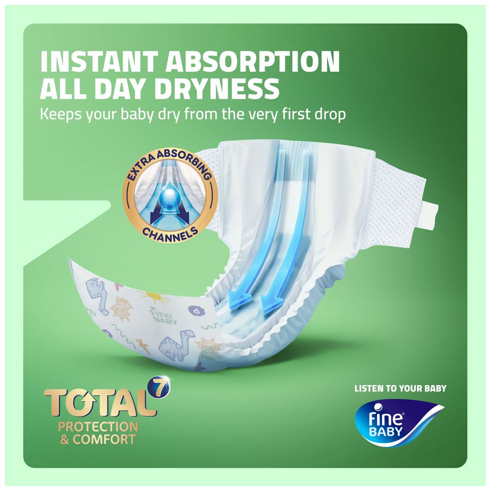 Fine Baby - Total 7 Diapers Size 6 Junior 16+kg - Pack of 72