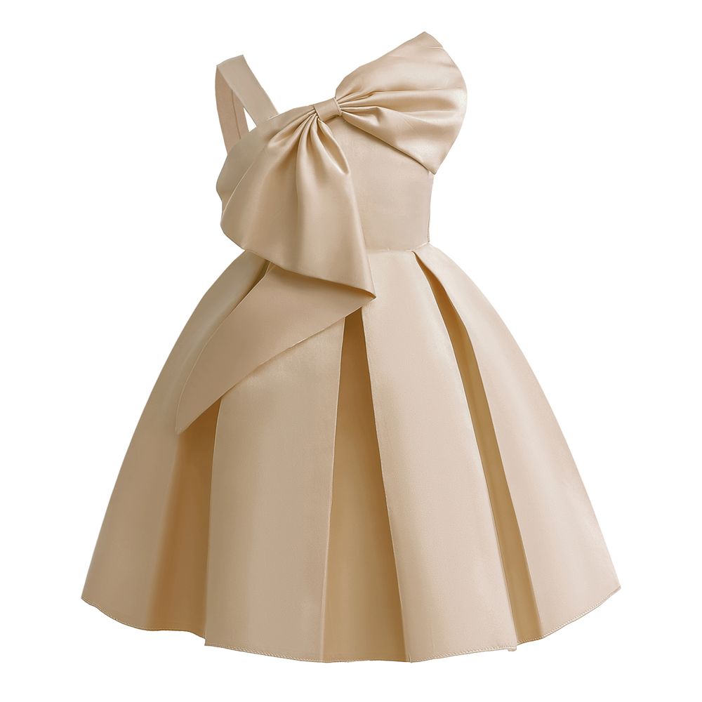 Sugar Rush Girl's Solid Fit and Flare Dress - Beige