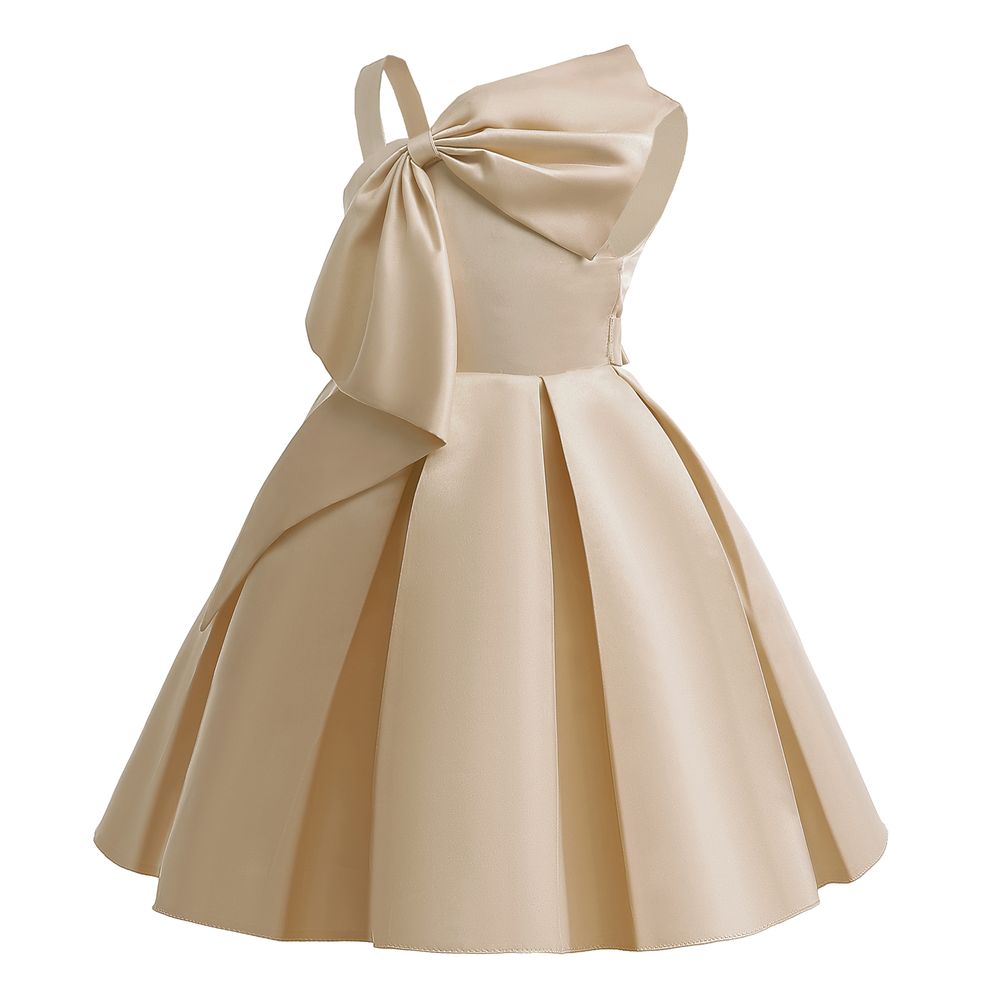 Sugar Rush Girl's Solid Fit and Flare Dress - Beige