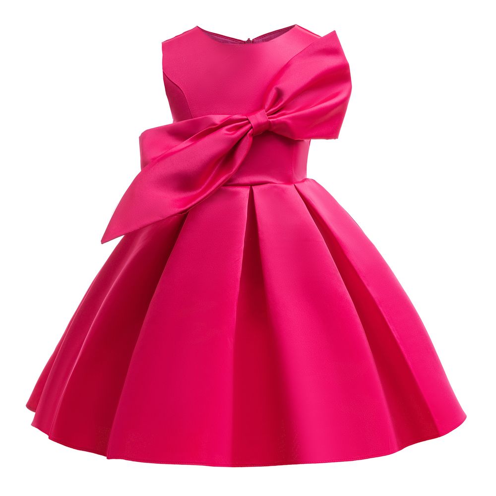 Sugar Rush Girl's Solid A-Line Dress - Fuchsia