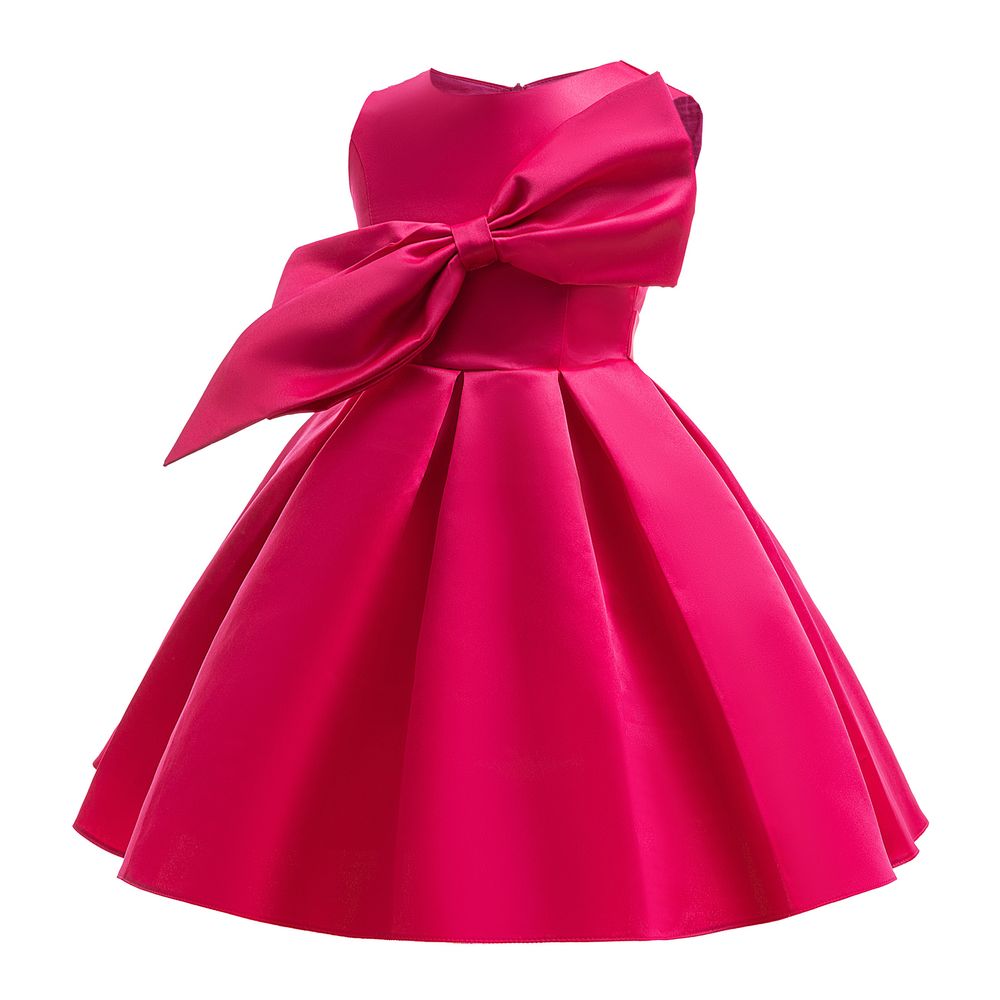 Sugar Rush Girl's Solid A-Line Dress - Fuchsia