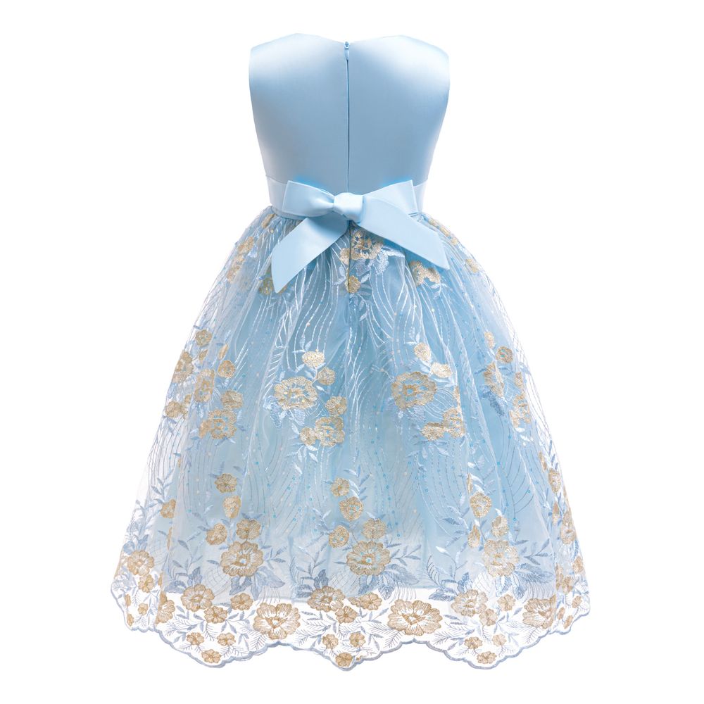 Sugar Rush Girl's Solid Gown Dress - Blue