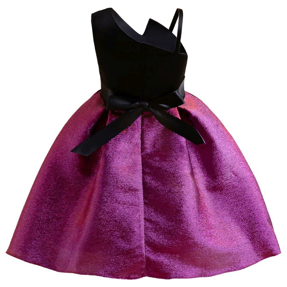 Sugar Rush Bow Applique Sleeveless Party Dress - Purple