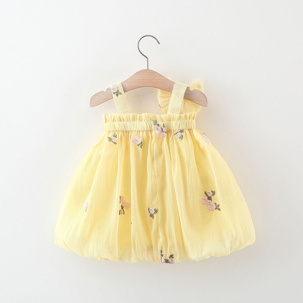 Sugar Rush Girl's Solid A-Line Dress - Yellow