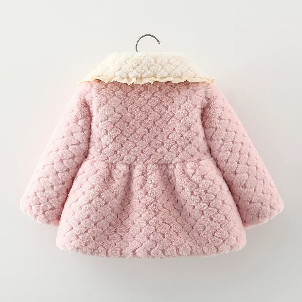 Sugar Rush Solid Overcoat Peter Pan Collar 2 Pcs - Pink