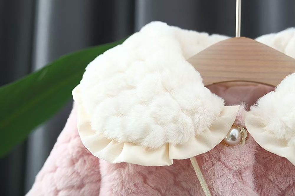 Sugar Rush Solid Overcoat Peter Pan Collar 2 Pcs - Pink